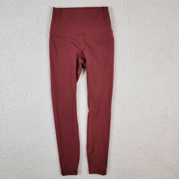 LuluLemon Wunder Under High Rise Tight Full-On Luxtreme 4 25” Chianti Red W5BPAS - Picture 2 of 9